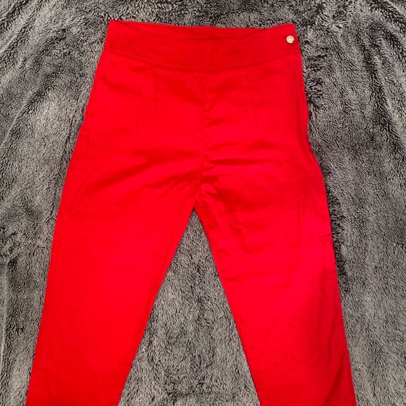 Bold Red Structured Capris - Picture 1 of 3